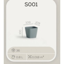 Hematorf Kare Çiçek Saksısı 0,8 lt -Separetörlü