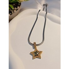 Stainless Steel Silver Italyan Zincirli Yıldız Figürlü Çelik Kolye