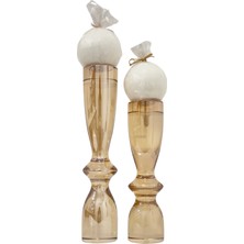 lara decor kristal şampanya 2'li şamdan