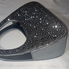 Şarra Gossi Platin Abiye Çanta Mavi Gece Çantası