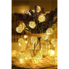 Ozcmax Hasır Toplar LED Işık 2 Metre Gün Işığı Dekor Lambası