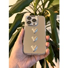 iPhone 14 Pro Aynalı ve 3D Kalp Detaylı Kılıf