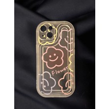 iPhone 14 Çiçek Desenli Popsoketli Şeffaf Kılıf
