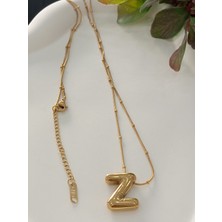 Stainless Steel Çelik Z Balon Harf Kolye 60 cm