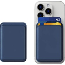 iPhone 13 Uyumlu Güçlü Manyetik Magsafe Deri Cüzdan Kartlık Deri Cüzdan