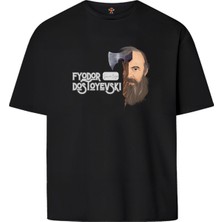 Book OrBook Dostoyevski Suç ve Ceza  Çift Iplik Rahat Kalıp PAMUK T-Shirt