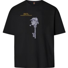 Book OrBook Sherlock 221B  Çift Iplik Dokumalı Rahat Kalıp PAMUK T-Shirt