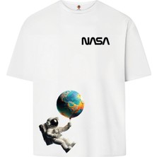 Book OrBook Balloonworld Nasa  Çift Iplik Dokumalı Rahat Kalıp PAMUK T-Shirt