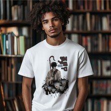 Book OrBook Paulo Coelho Simyacı Çift Taraf Tasarım  Çift Iplik Dokumalı Rahat Kalıp PAMUK T-Shirt