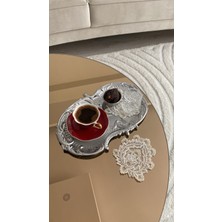 Lotus Model Dekoratif  Dantel Kahve Kokteyl 6'lı Sunum Peçetesi