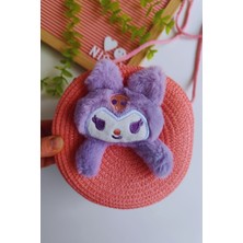 Kız Çocuk Bayramlık Kuromi Hasır Çanta (Askısı Ayarlanabilir)