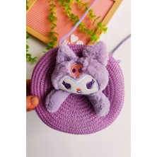 Kız Çocuk Bayramlık Kuromi Hasır Çanta (Askısı Ayarlanabilir)