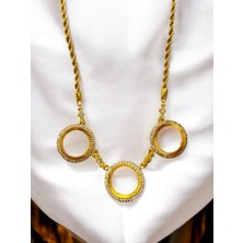 Polo Steel Çeyrek Yuvalı 3’lü Kolye - Altın Kaplama