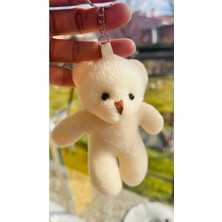 Sevimli Peluş Krem Ayıcık Anahtarlık Çanta Süsü Hediyelik