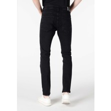 Straight Fit Düşük Bel Düz Paça Erkek Siyah Jean Pantolon