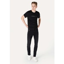 Straight Fit Düşük Bel Düz Paça Erkek Siyah Jean Pantolon