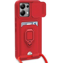 Xiaomi Redmi Note 13 Pro 5g Uyumlu Kılıf Zuma Kamera Sürgülü Kartvizitli Ipli Silikon Kılıf