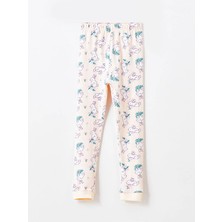 LC Waikiki Lcw Kids Pembe Bisiklet Yaka Baskılı Uzun Kollu Kız Çocuk Pijama Takımı