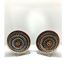 Mandala Stil Puantiyeli Hand Made Kase 2’li