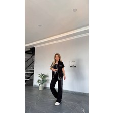 Kadın Yeni Sezon Fermuarlı Geniş Paça Lastikli Bel Takım