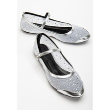 Kadın Babet Gümüş File Üzeri Taş Döşeme Baretli