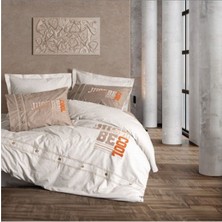 Mlvx  Mood Nakışlı Ranforce Çift Kişilik Nevresim Takımı Cool Kahve Mlv  Blsm