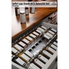 TeknoTrust 24'lü şeffaf kristal baharatlık seti, kapaklı, etiketli, 120 ml, şık tasarım