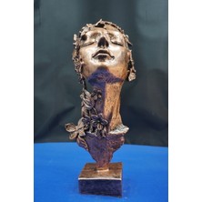 Ladyetamin Dekoratif Çiçekli Kadın Heykel Biblo – Ev Dekor & Hediyelik Aksesuar 32  cm