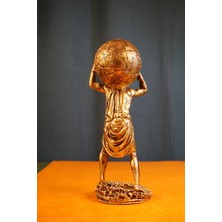 Ladyetamin Atlas Biblo Güçlü ve Etkileyici Tasarım: 30  cm  Atlas Özel Tasarım Heykel Ev Dekor Hediyelik Aksesuar