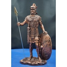 Mızrak ve Kalkanı Ile Roma Savaşçı Heykeli Biblo – Ev Dekor & Hediyelik Aksesuar 32  cm