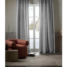 Açık Gri -Modern Keten Fon Perde -Pilesiz - Tek Kanat - MOD14