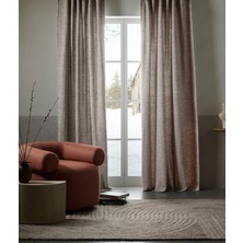 Koyu Krem -Modern Keten Fon Perde -Pilesiz - Tek Kanat - MOD15