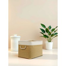 Küçük Boy Jüt Dolap Içi Çamaşır Çocuk Odası Oyuncak Düzenleyici Katlanır Saklama Sepeti Organizer