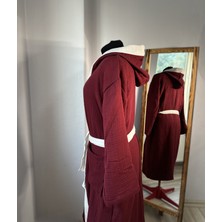 Paseam Atelier 4 Katlı Müslin Kumaş Bornoz - Tercihe Bağlı Kapüşon