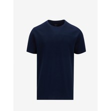 Fabrika Comfort Bisiklet Yaka Düz Lacivert Erkek T-Shirt FC5SM-TST 2763