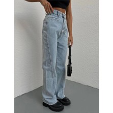 Defy Moda Düğme Detaylı Kot Pantolon - Buz Mavi
