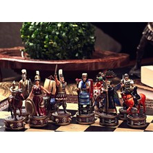 Büyük iskender - Pers Kralı Dairus Satranç Takımı (Şah 12 cm)