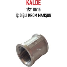 Kalde 1/2"DN15 Sarı/krom Manşon İç Dişli (Dişi) - Chrome Threaded Sleeve