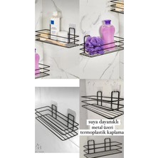 Cocovia Dekoratif Banyo Seti Yapışkanlı- Banyo Düzenleyici Banyo Rafı (1 Adet )