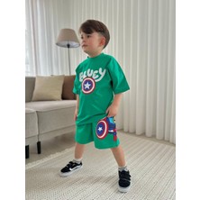 Sacro Kids Bluey Baskılı Şort-Tişört Yazlık Erkek Çocuk Takım