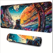 Sge Teknoloji 70X30 cm Renkli Uzay Temalı Kaydırmaz Taban Speed Yüzey Oyuncu Mouse Pad Gaming