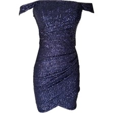 Elifnaz Moda Evi Payetli Korsajlı Elbise