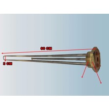 Ender 1-1/4" Inç 60CM 3000W Krom Güneş Enerjisi ve Termosifon Rezistansı 220V 8.5 Q Cr-Ni