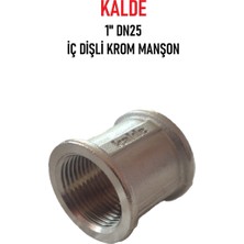 Kalde 1"DN25 Sarı/krom Manşon İç Dişli (Dişi) - Chrome Threaded Sleeve