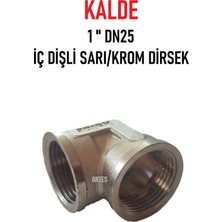 Kalde 1" DN25 Sarı/krom Dirsek İç Dişli (Dişi) - Brass Internal Thread Elbow