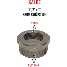 Kalde 1 1/2" x 1" Sarı/krom Redüksiyon - Brass Reduction