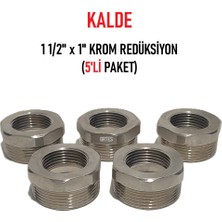 Kalde (5'li Paket) 1 1/2" x 1" Sarı/krom Redüksiyon - Brass Reduction