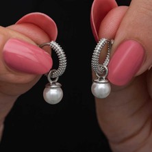 By Nevser Gümüş İnci Kadın Küpe