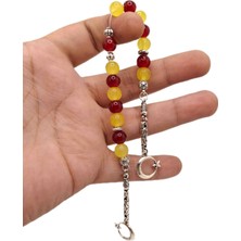 Han Ticarethane Sarı Kırmızı Takım Taraftar Özel Cam Zaza Tesbih