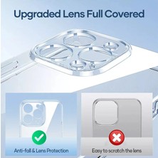 Evax (Tıpalı Şeffaf) Apple iPhone 15 Pro Max Kamera Koruyuculu Şarj Yeri Tıpalı Yumuşak Şeffaf Silikon Kılıf